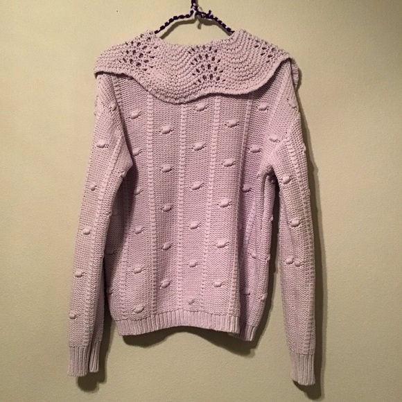 Sandy Liang x Target Lavendar Crocheted Collared Sweater - Picture 3 of 7